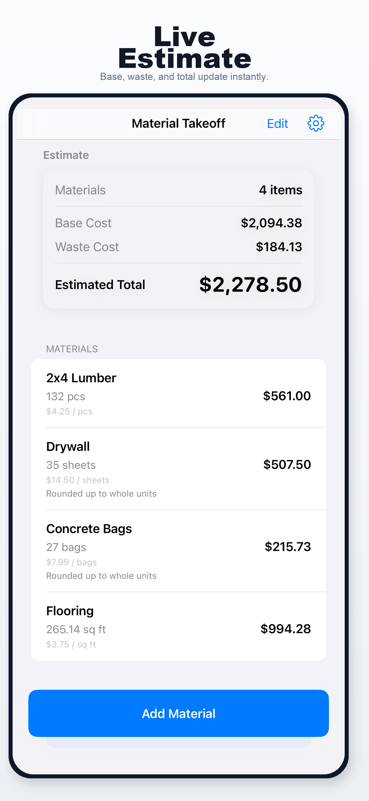 Baluster Calculator iPhone screen 2