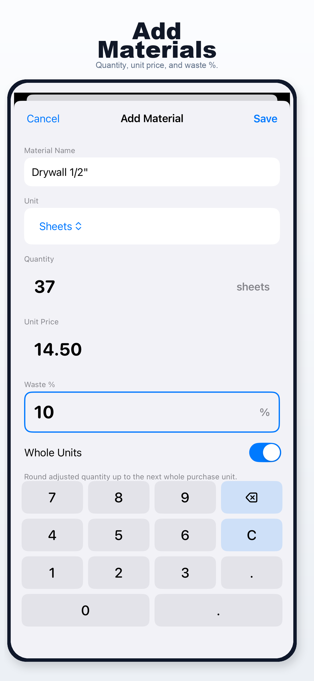 Baluster Calculator iPhone screen 3