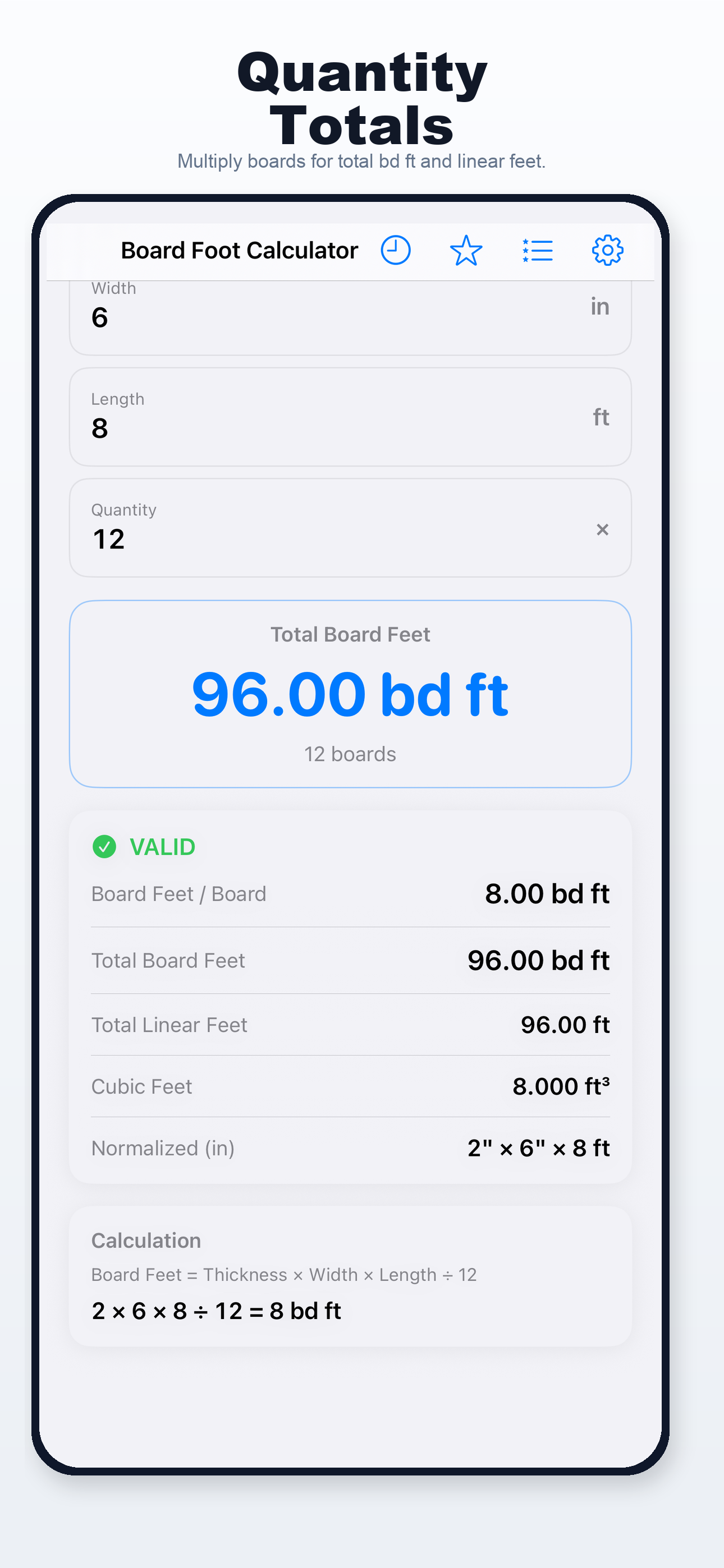 Board Foot Calculator iPhone screen 4