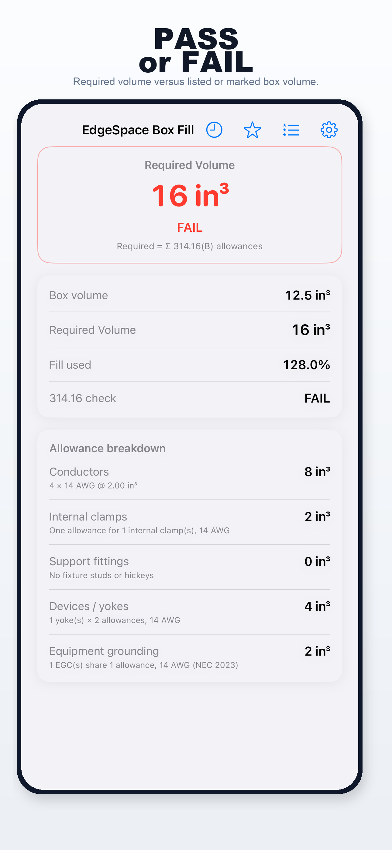 Box Fill Calculator iPhone screen 2