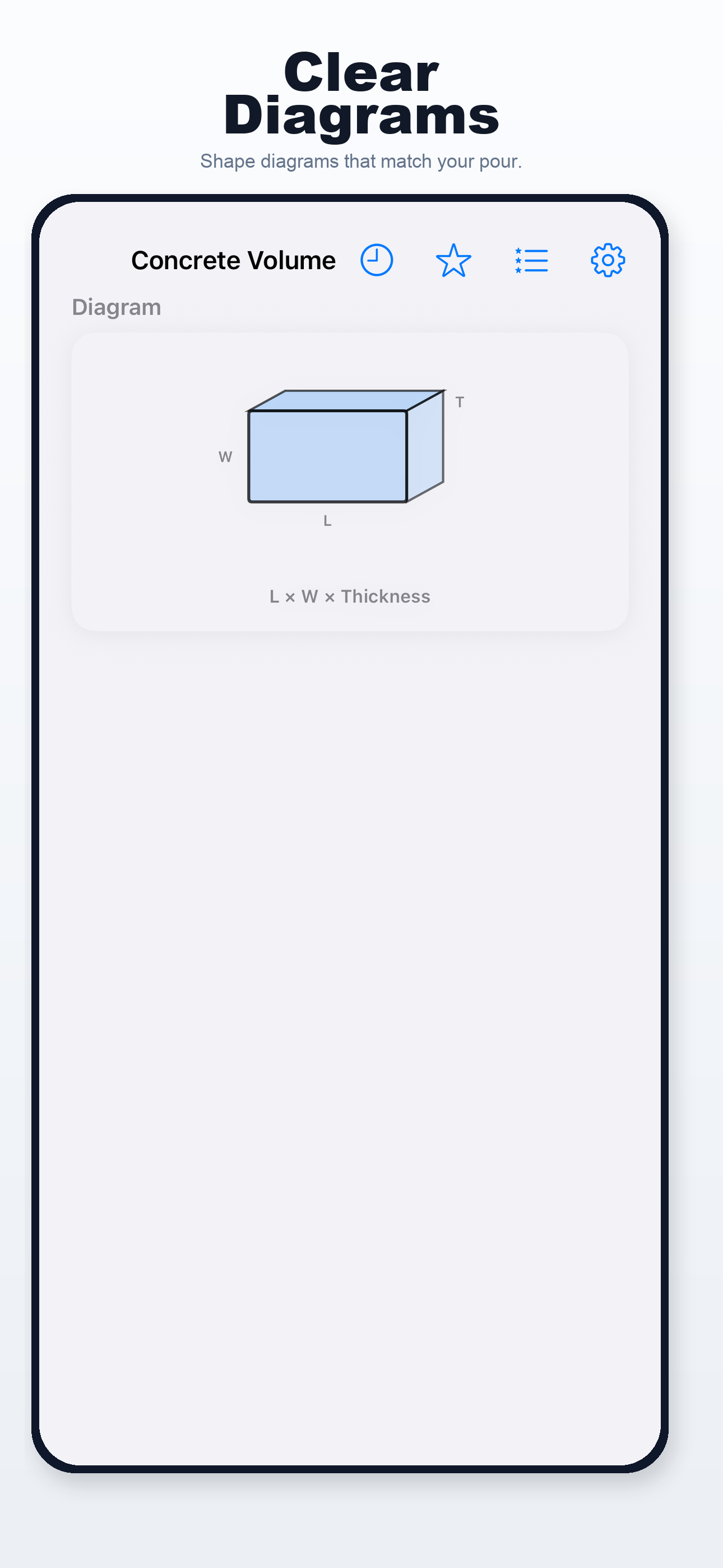 Concrete Volume Calculator iPhone screen 2