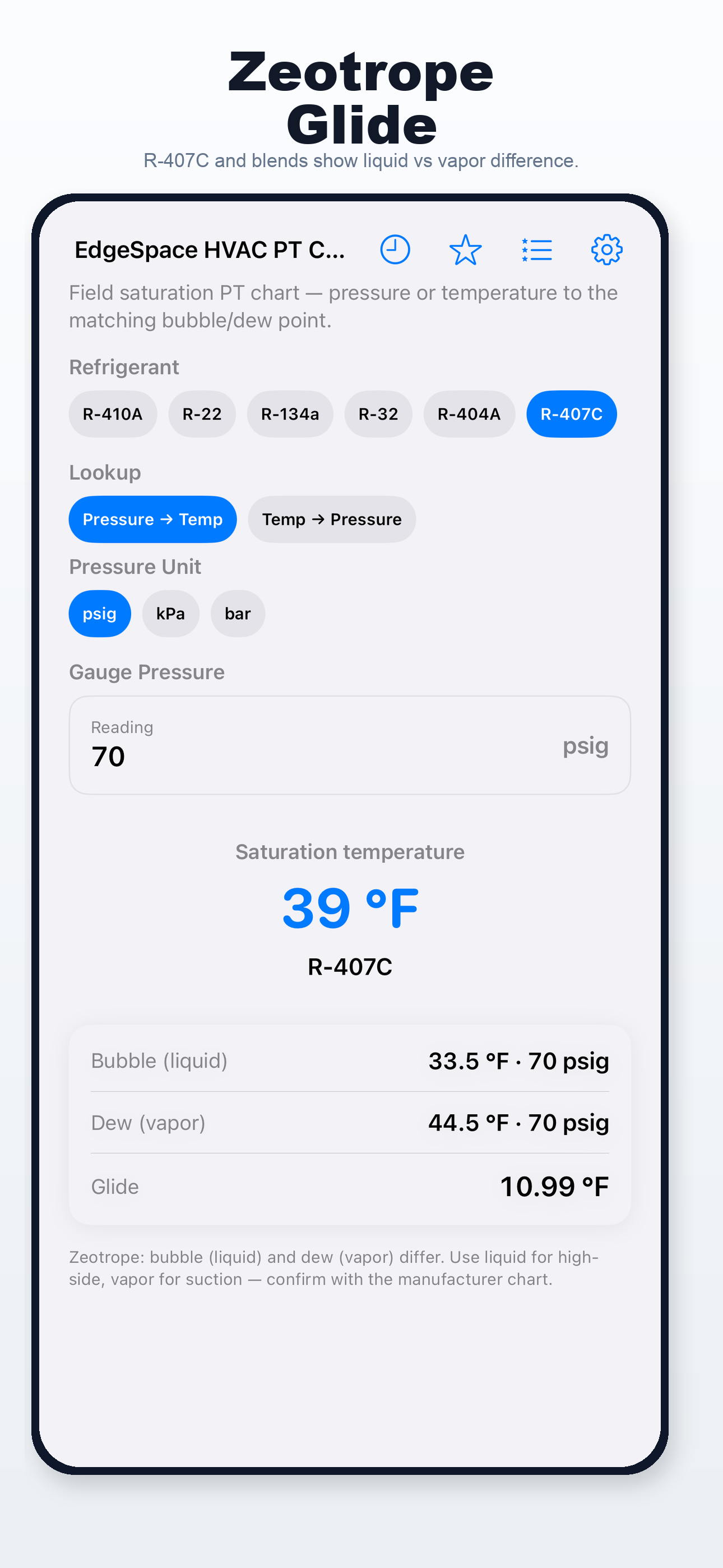HVAC PT Chart iPhone screen 4