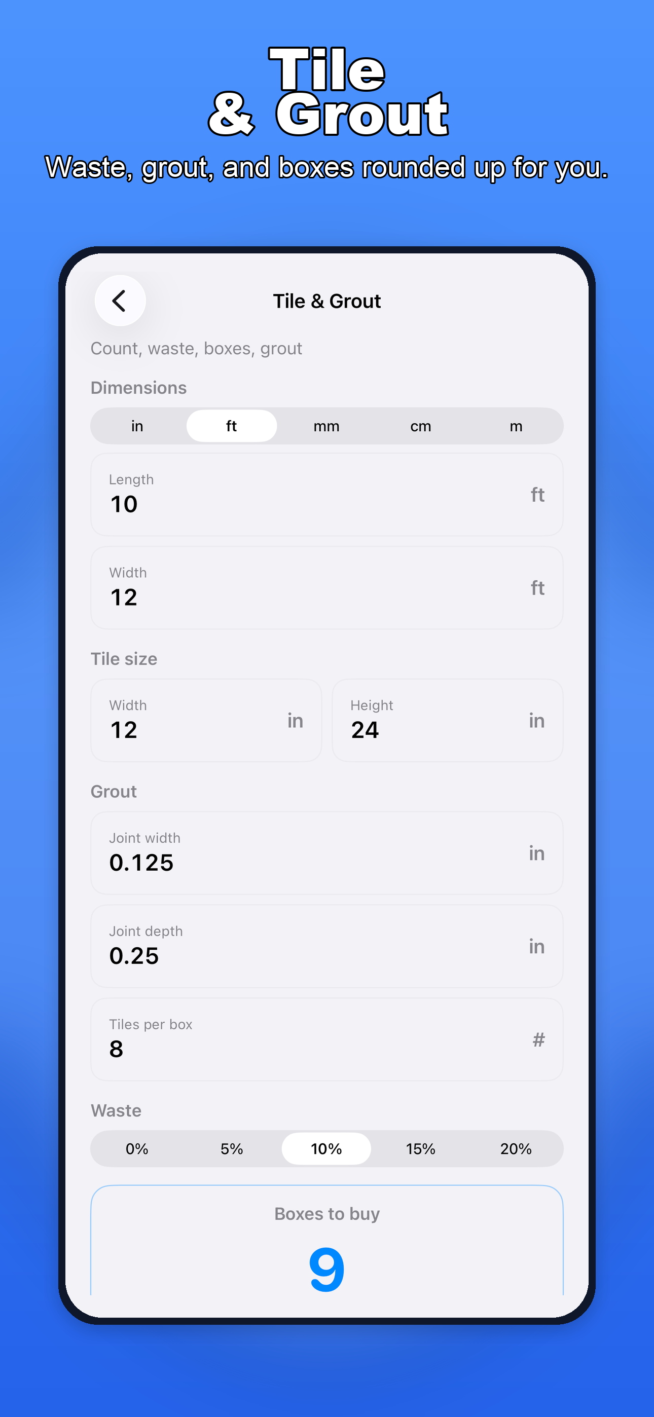Material Takeoff Calculator iPhone screen 3
