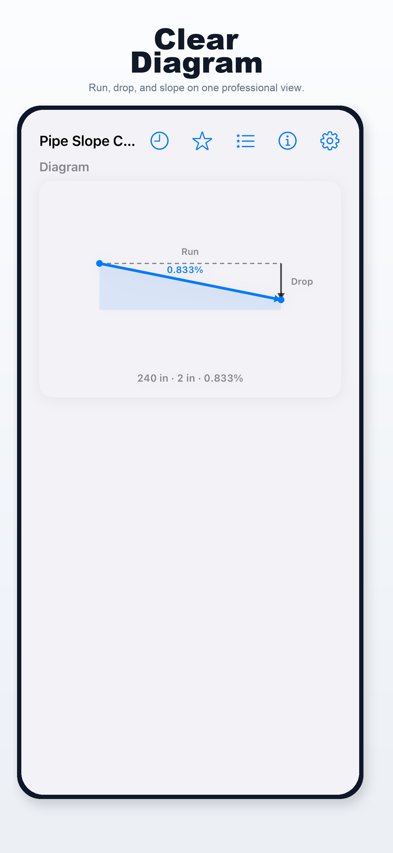 Pipe Slope Calculator iPhone screen 3