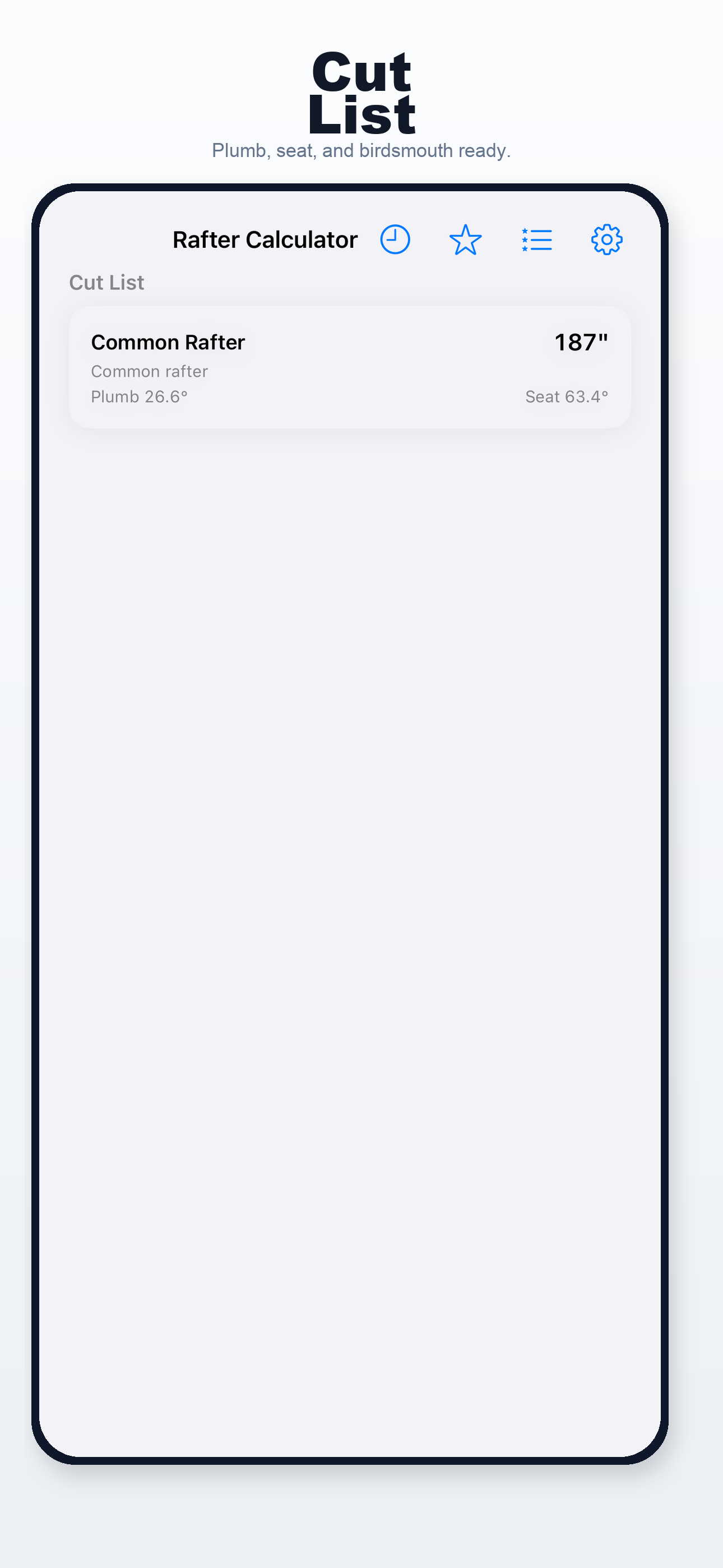 Rafter Calculator iPhone screen 4