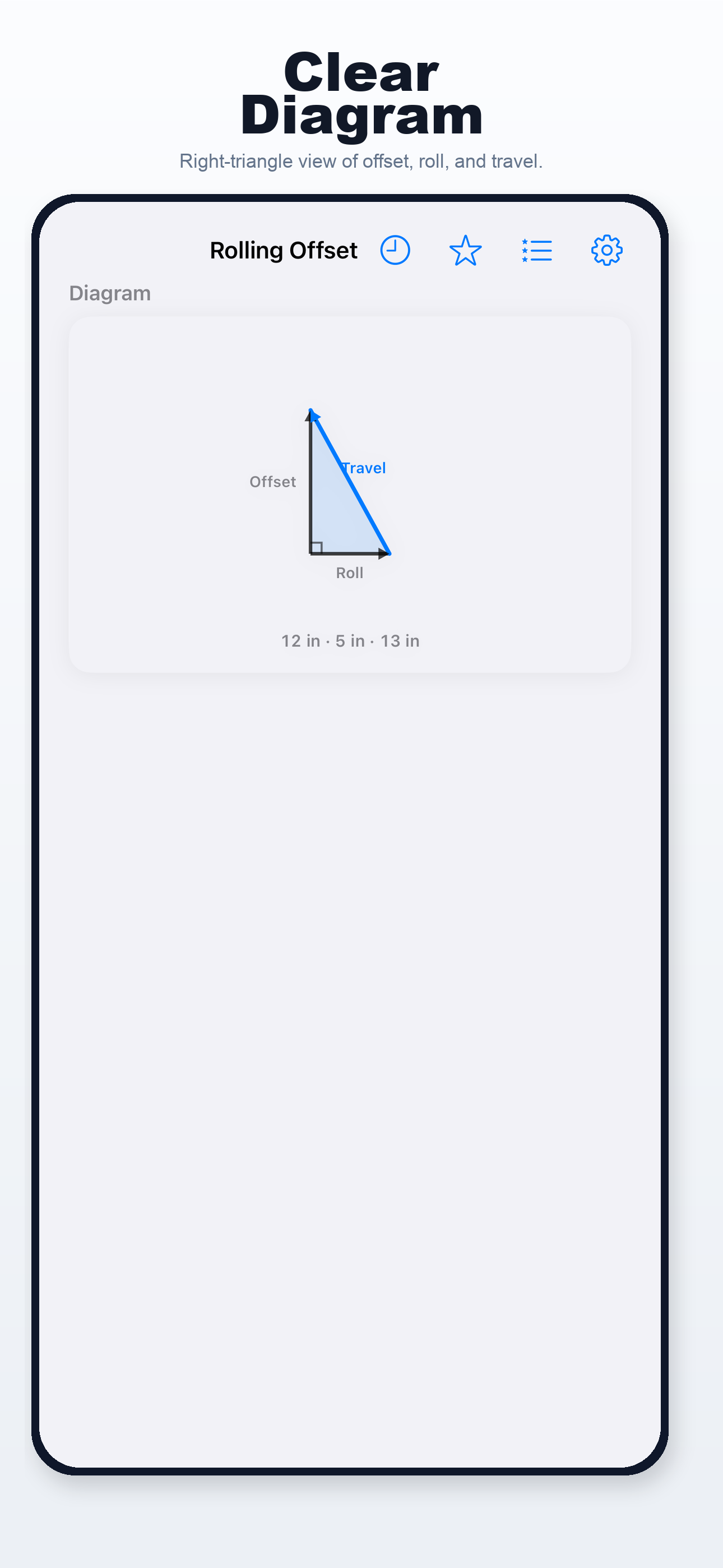 Rolling Offset Calculator iPhone screen 3