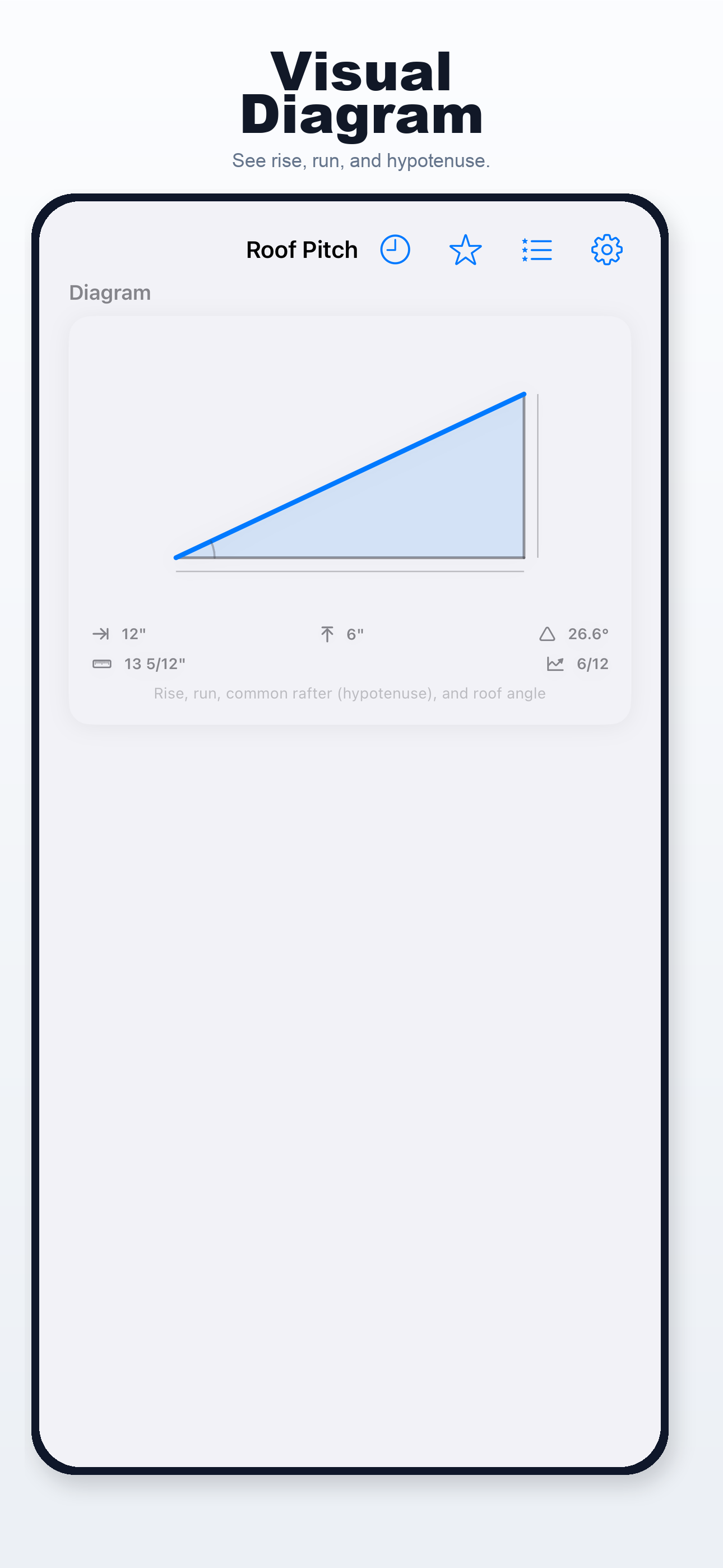 Roof Pitch Calculator iPhone screen 3