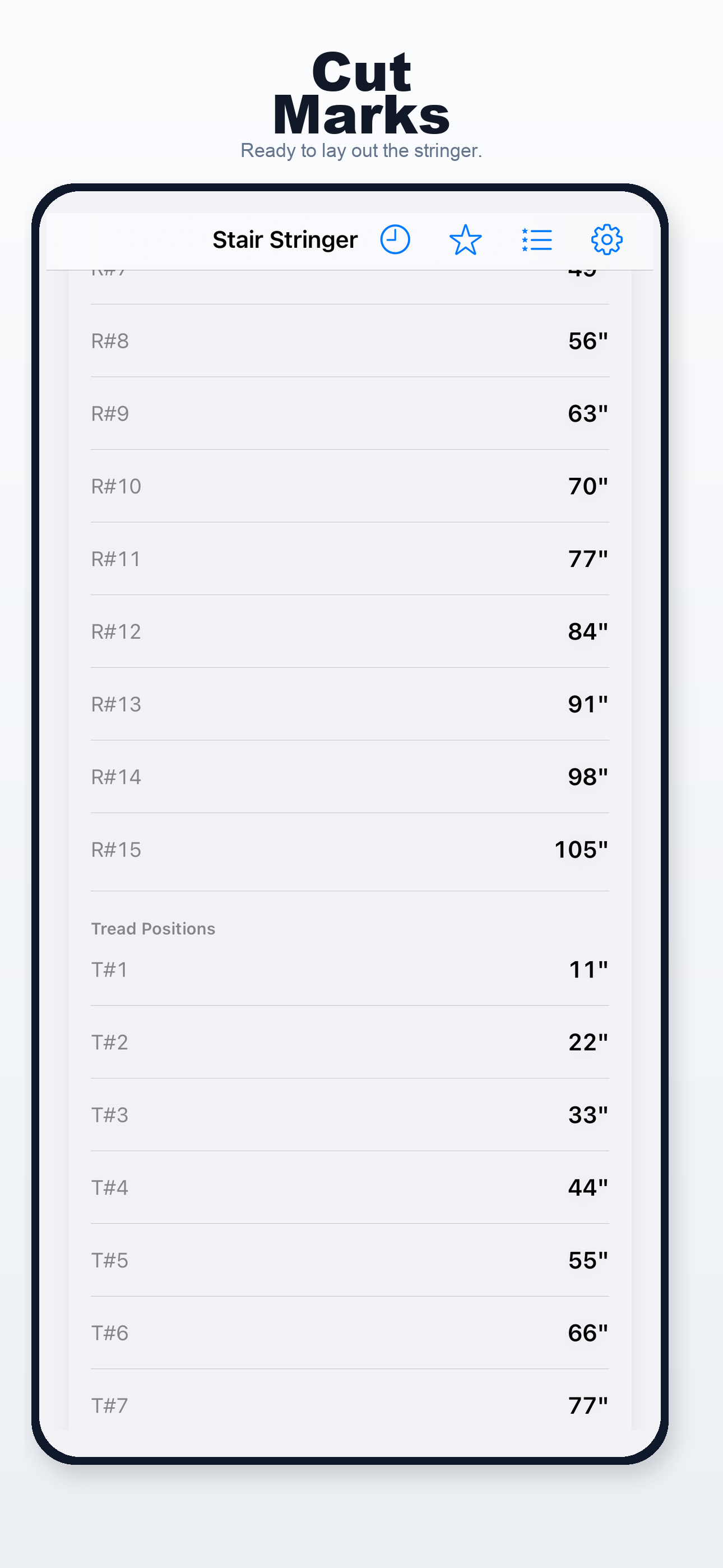 Stair Stringer Calculator iPhone screen 4