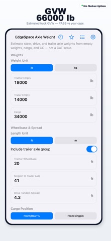 EdgeSpace Axle Weight App Store preview