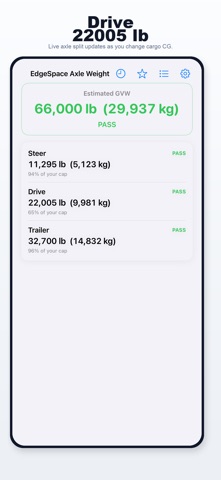 EdgeSpace Axle Weight iPhone screen 2