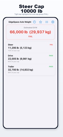 EdgeSpace Axle Weight iPhone screen 4