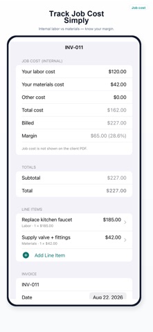 Contractor Invoice iPhone screen 3